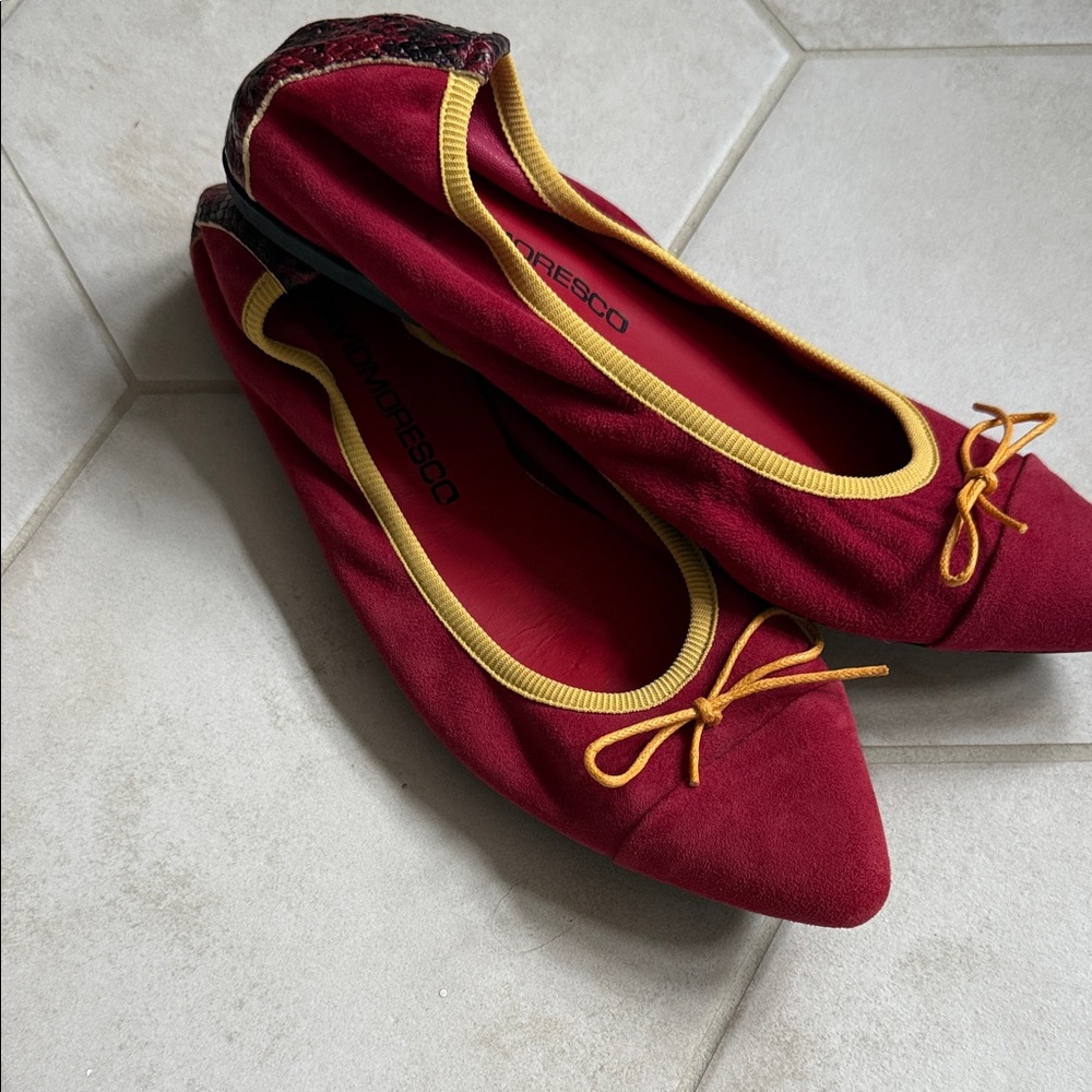 Red and Yellow Women's Flats Made in Italy